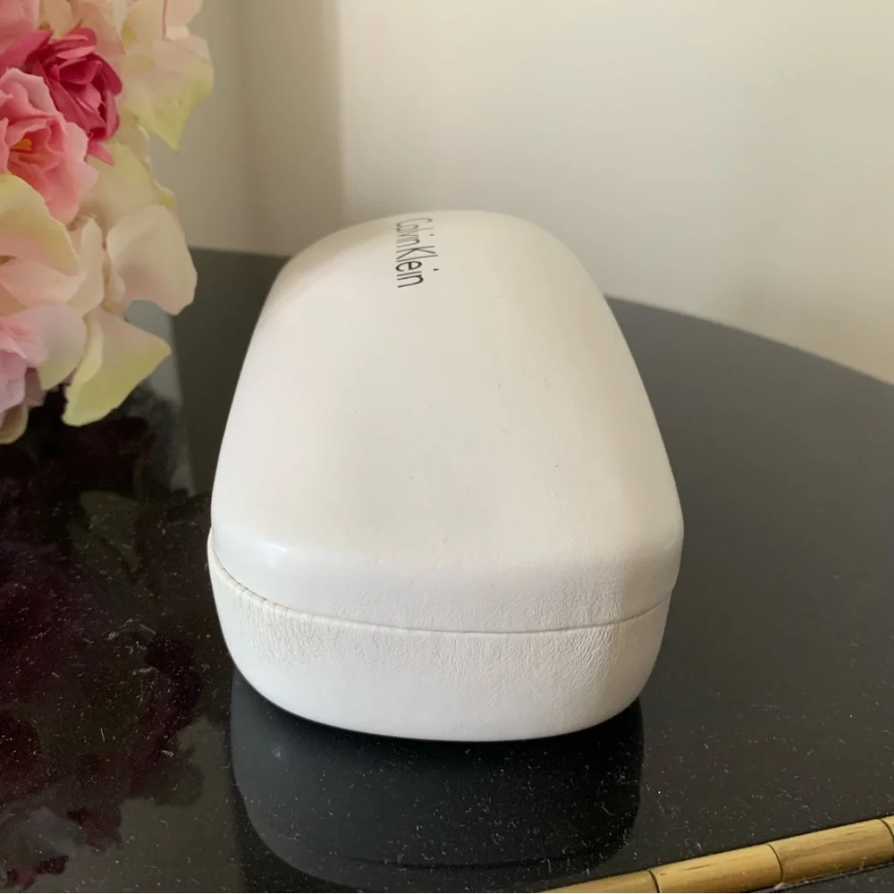 Calvin Klein White Sunglasses Case Only Black Interior Like New